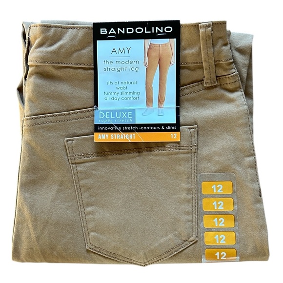 NEW Bandolino Amy Modern Straight Leg Pants in Brown - Picture 1 of 7